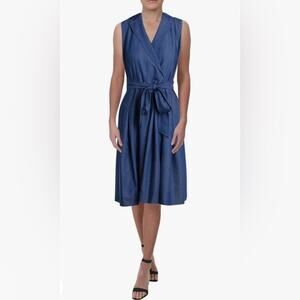Anne Klein Chambray Wrap Dress size 10